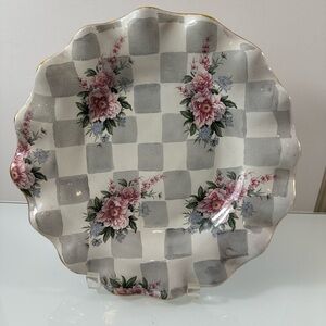 Mackenzie Childs 11” plate hand crafted ruffled edge Morning Glory